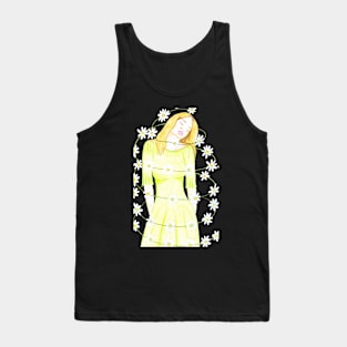 Dancing with the Daisies- Black Tank Top